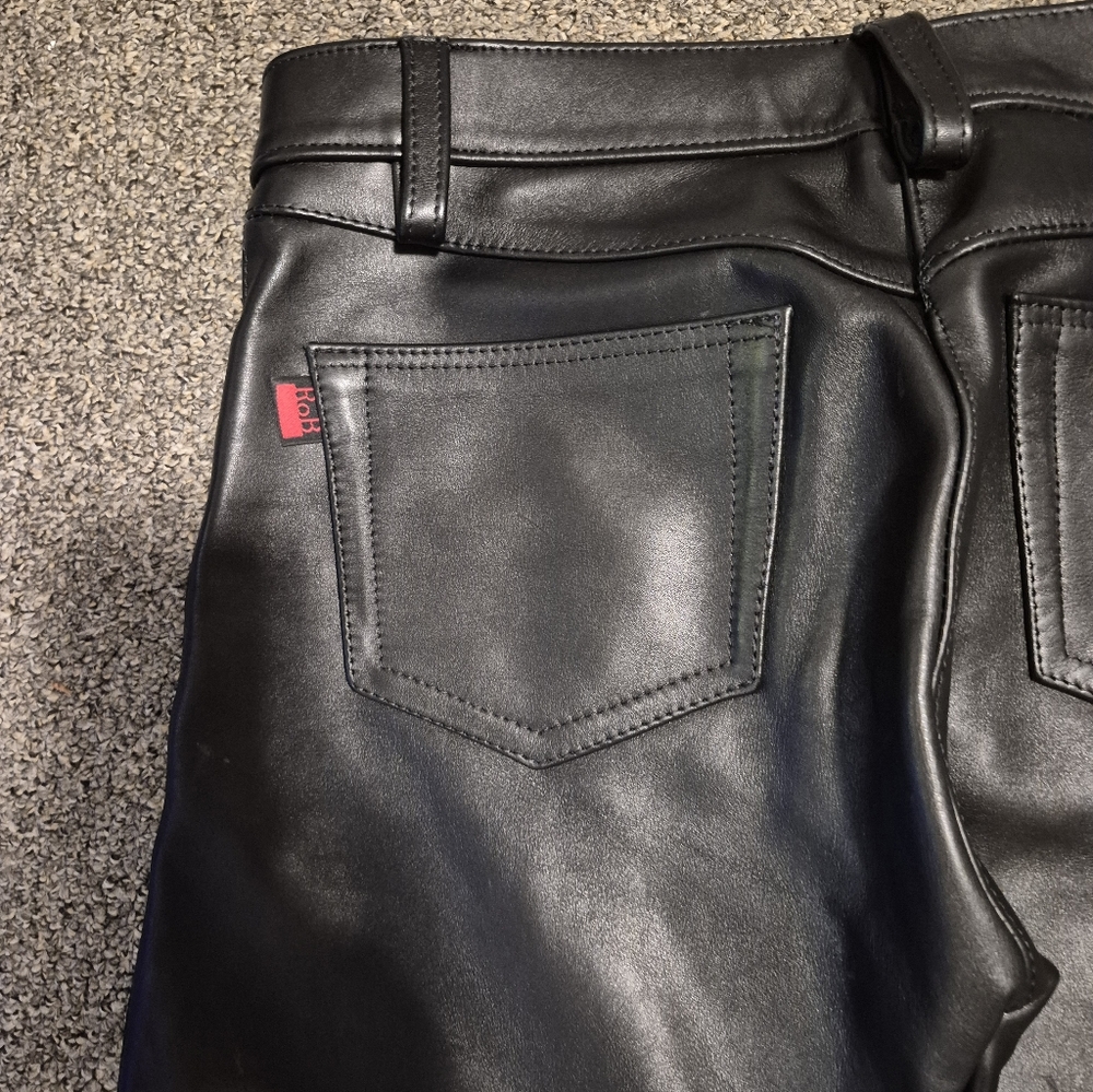 Discounted !Rob Amsterdam  "DUSCOUNTED" Men's Black Leather Pants - Picture 11 of 16